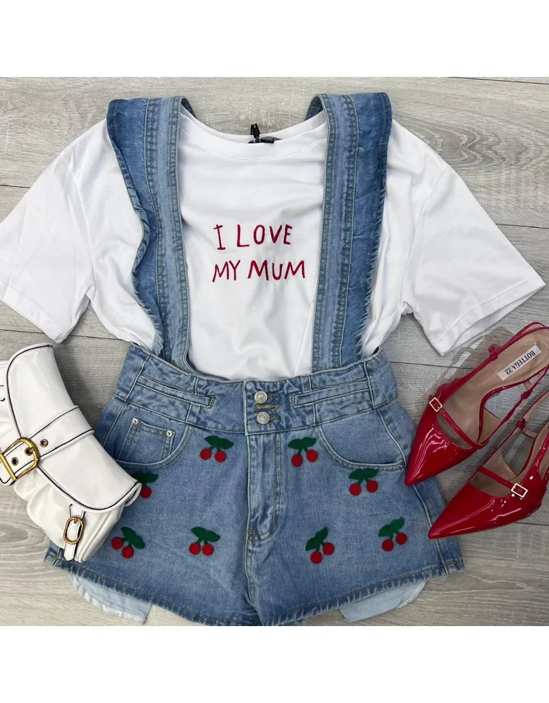 SALOPETTE DENIM CHERRY