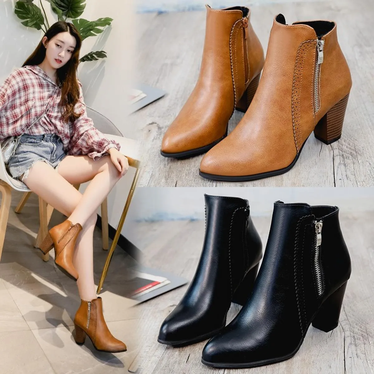 Scarpe da donna Stivali Stivaletti Donna Stivaletti Tacco basso Autunno 2023 Nuove donne