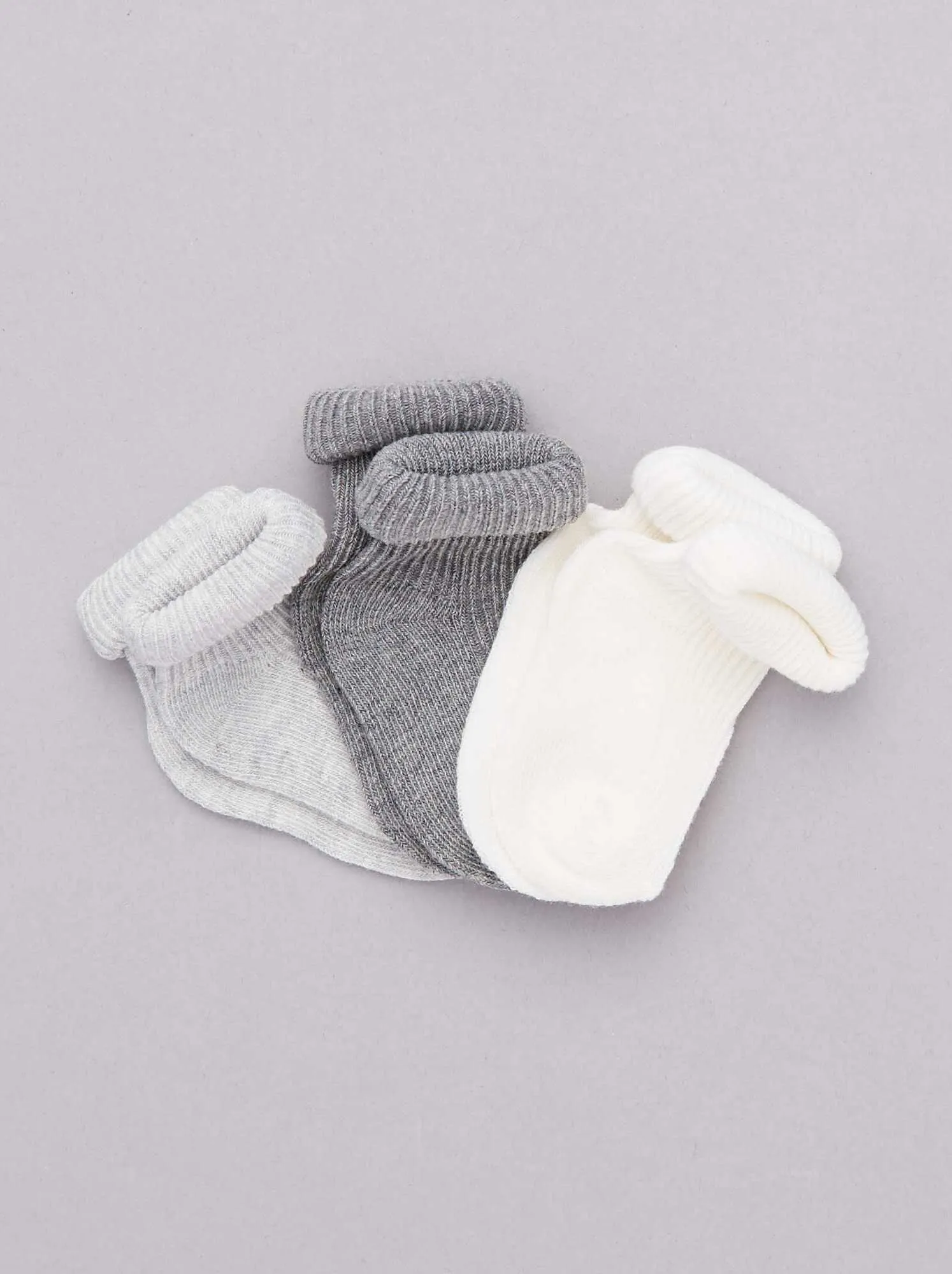 Set 3 paia calzini cotone bio - BIANCO