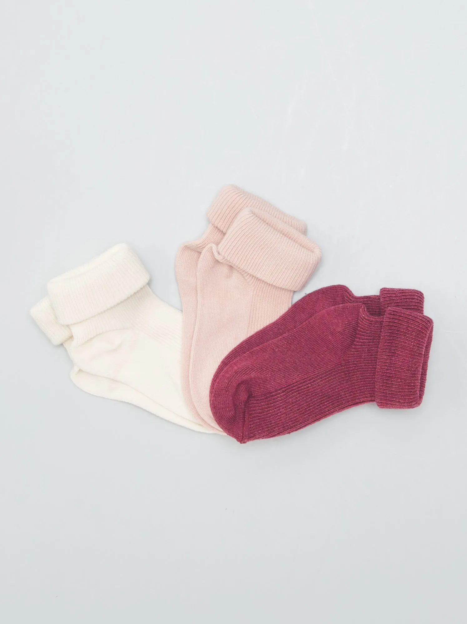 Set 3 paia calzini cotone bio - ROSA