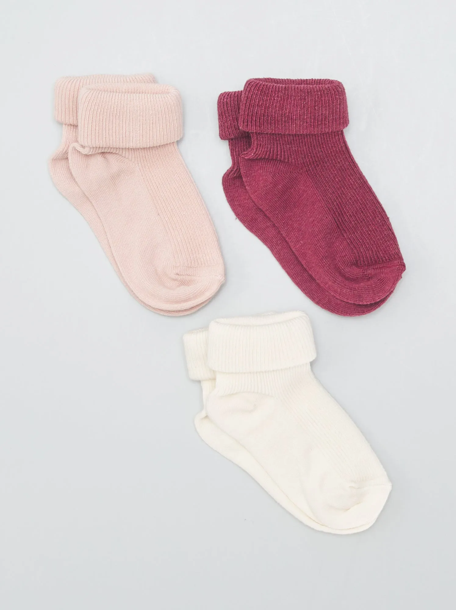 Set 3 paia calzini cotone bio - ROSA