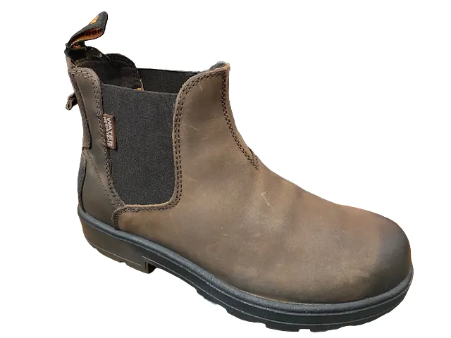 Shooters Men's leather ankle boot with water resistant elastic S3634 06 dark brown-brown