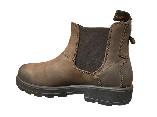 Shooters Men's leather ankle boot with water resistant elastic S3634 06 dark brown-brown