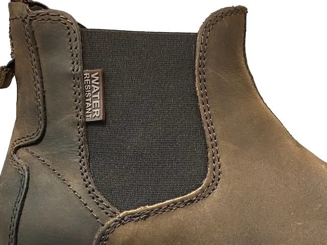 Shooters Men's leather ankle boot with water resistant elastic S3634 06 dark brown-brown