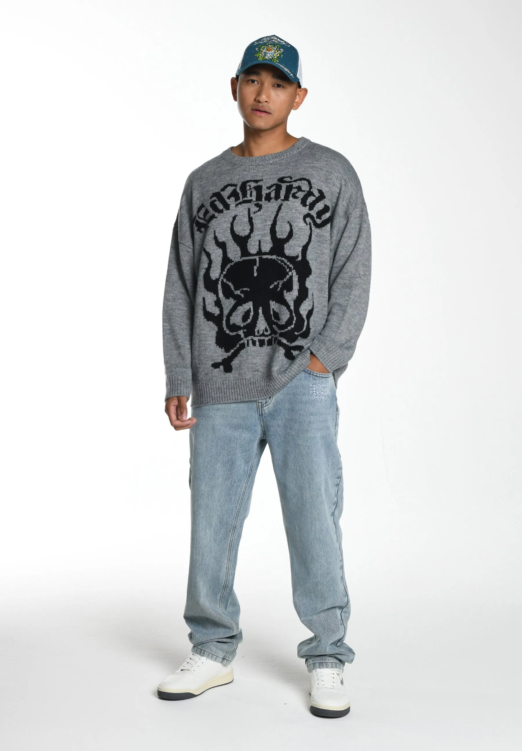 SKULL IN FLAMES  - Maglione