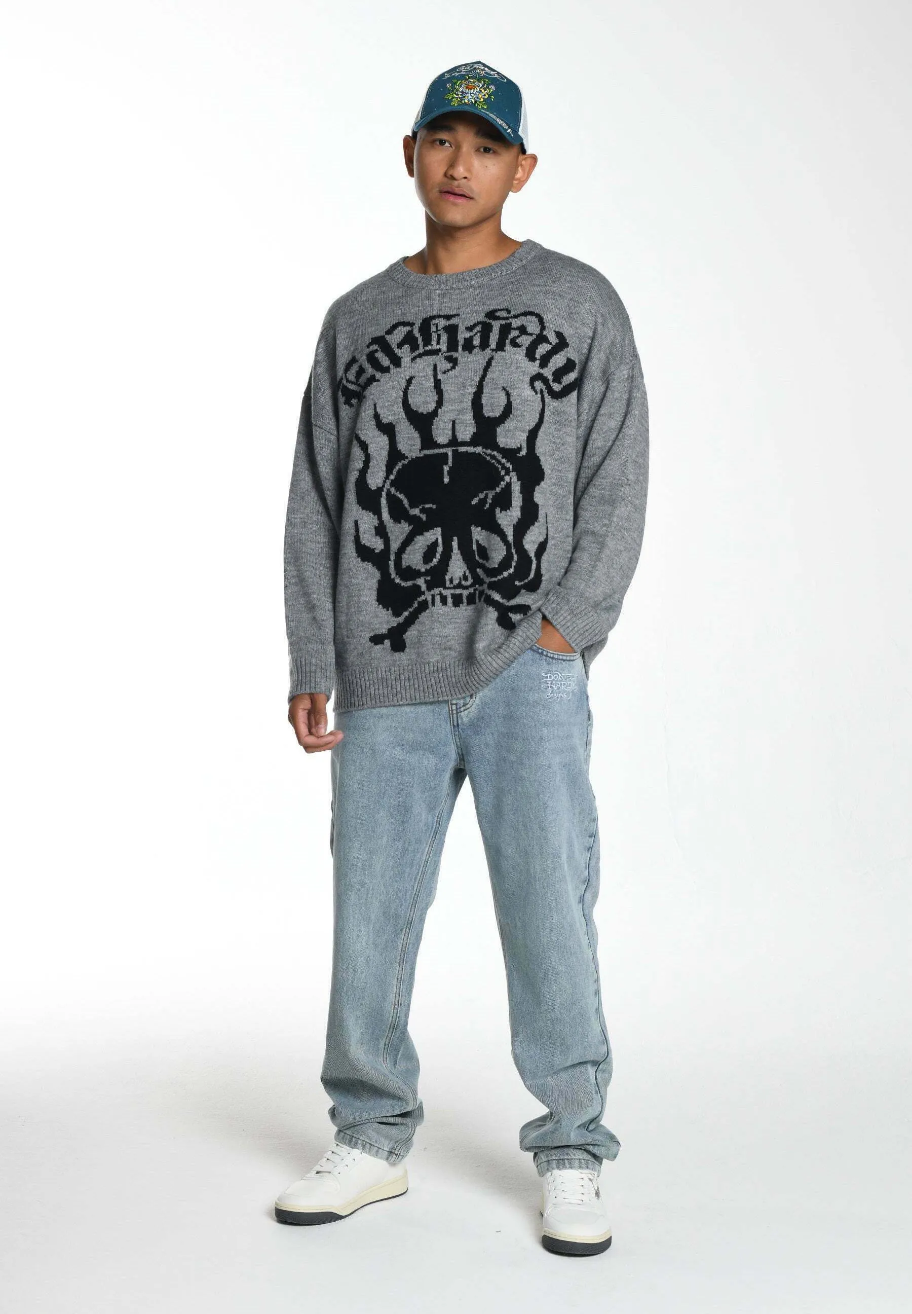 SKULL IN FLAMES  - Maglione