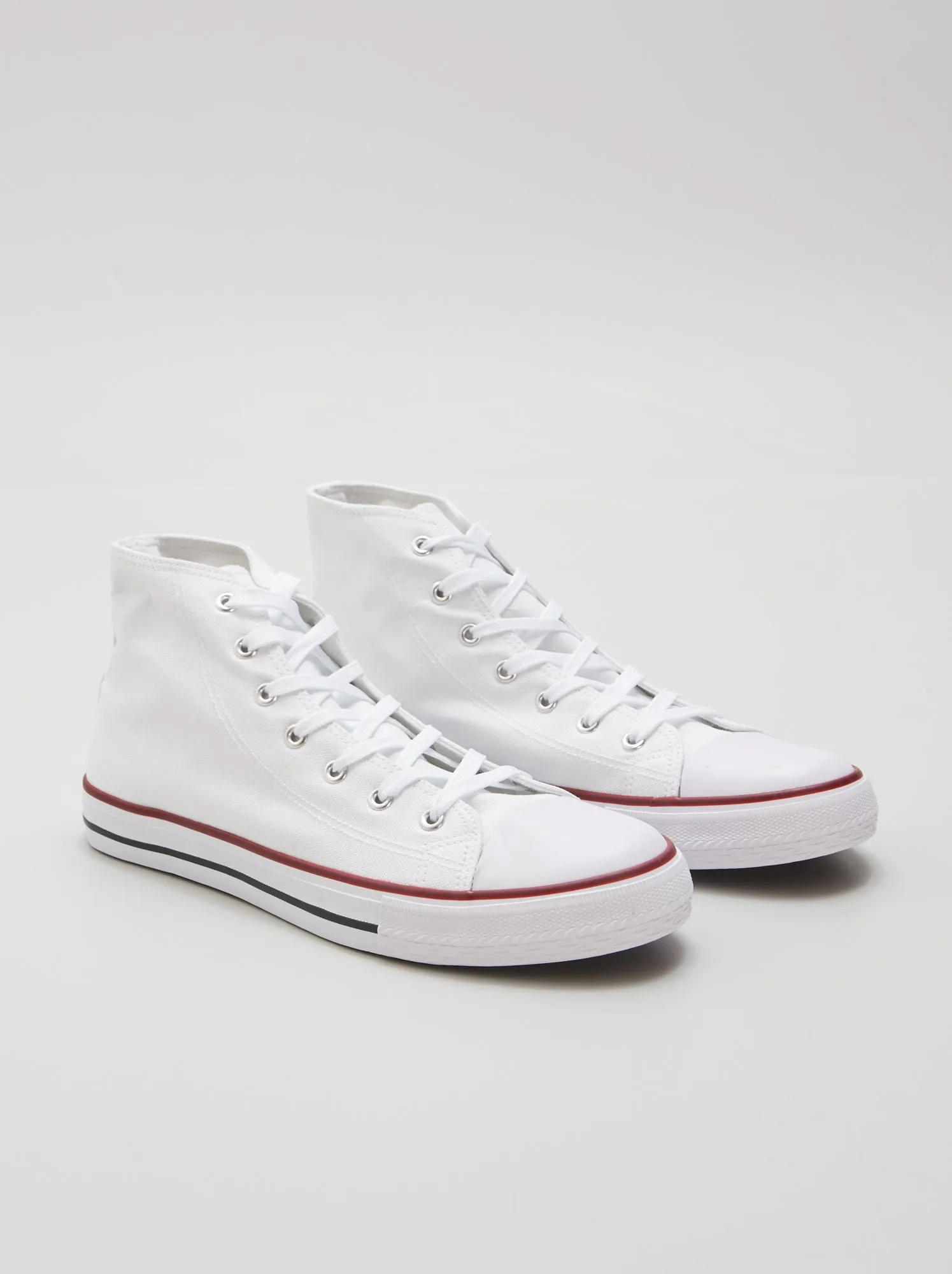 Sneakers alte in tela - bianco