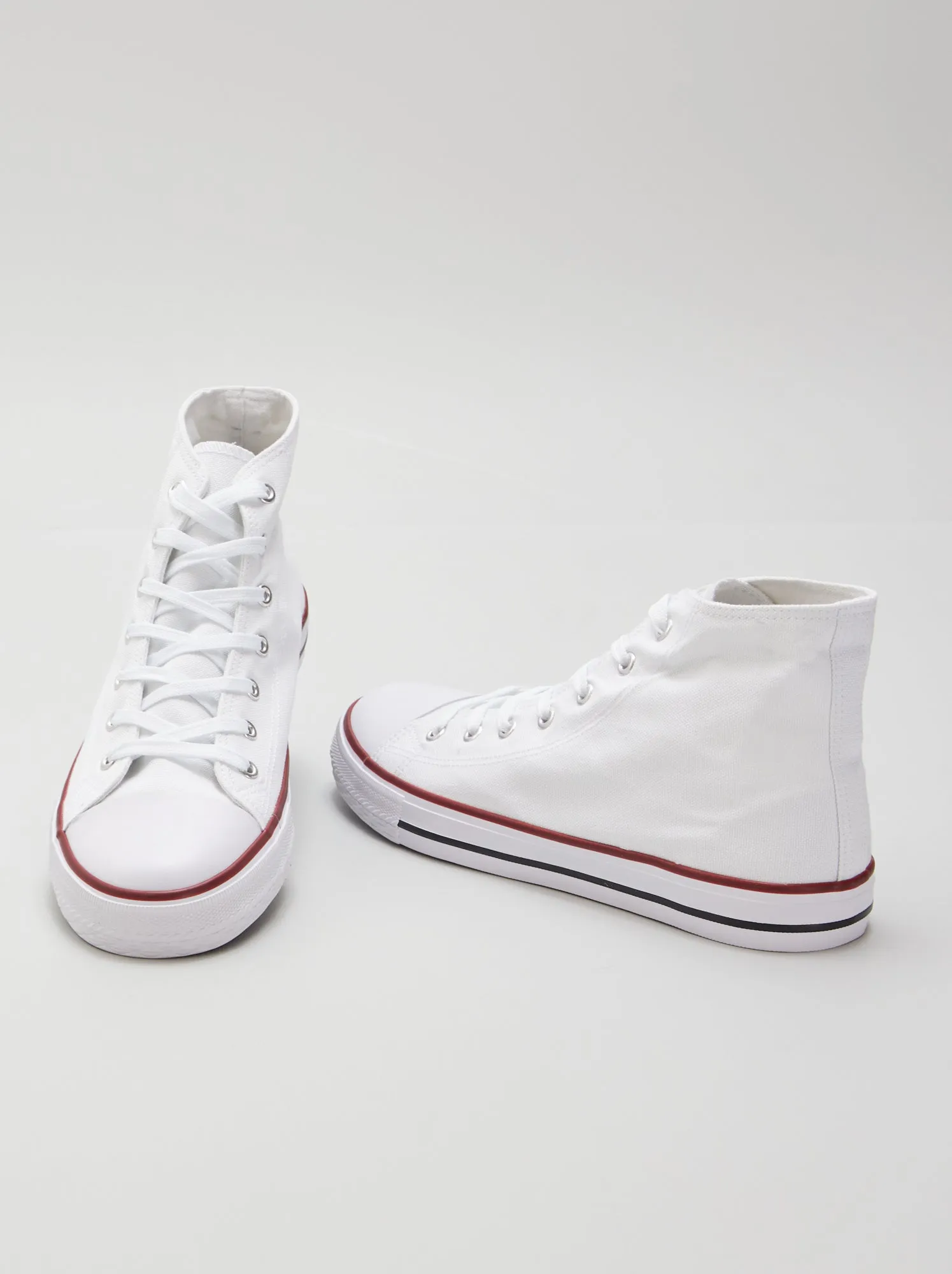 Sneakers alte in tela - bianco