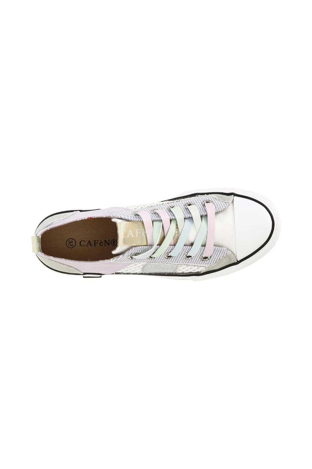 sneakers basse effetto patchwork in tessuto multi glicine