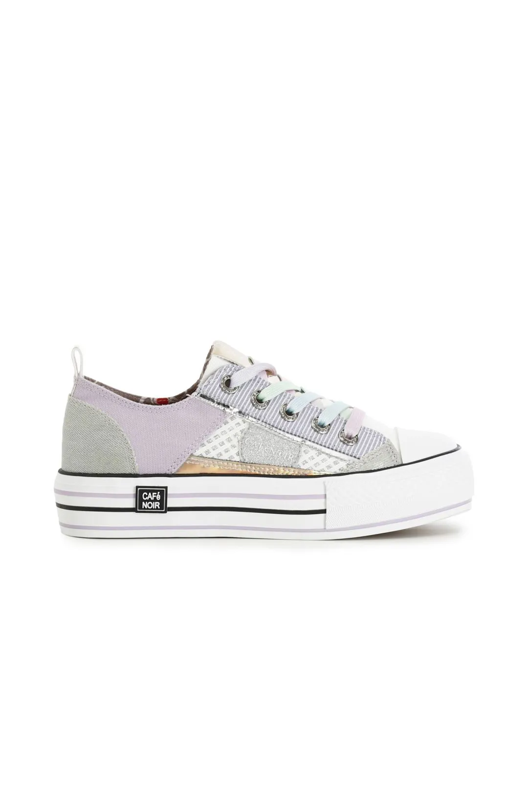 sneakers basse effetto patchwork in tessuto multi glicine