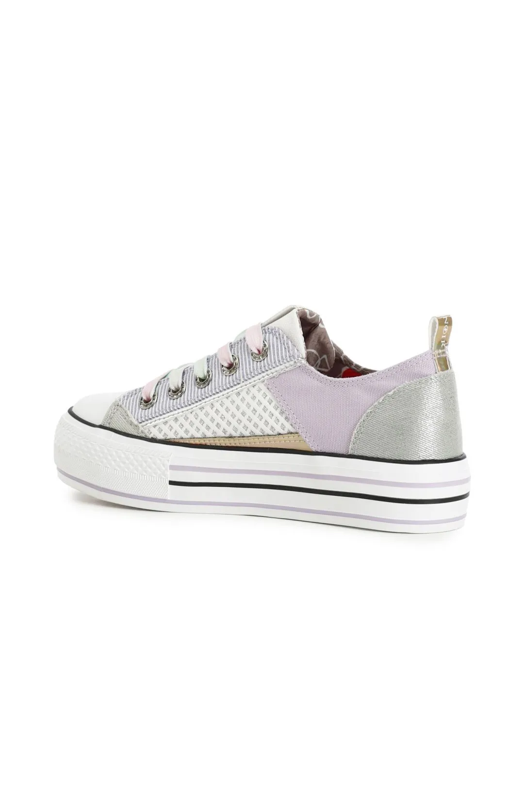 sneakers basse effetto patchwork in tessuto multi glicine