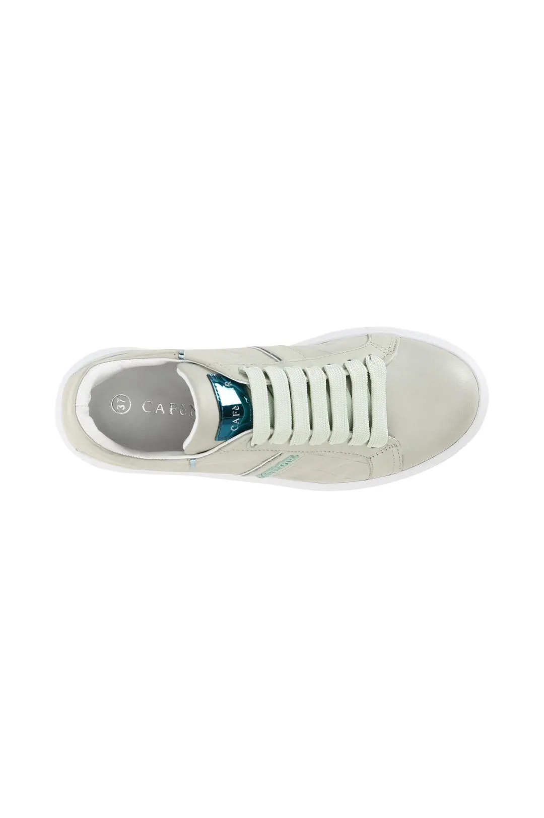 sneakers in pelle stampa intreccio su suola a cassetta menta