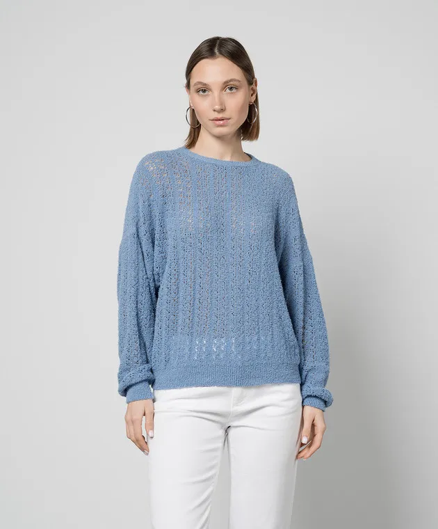 Solotre Maglione traforato blu M3B0064