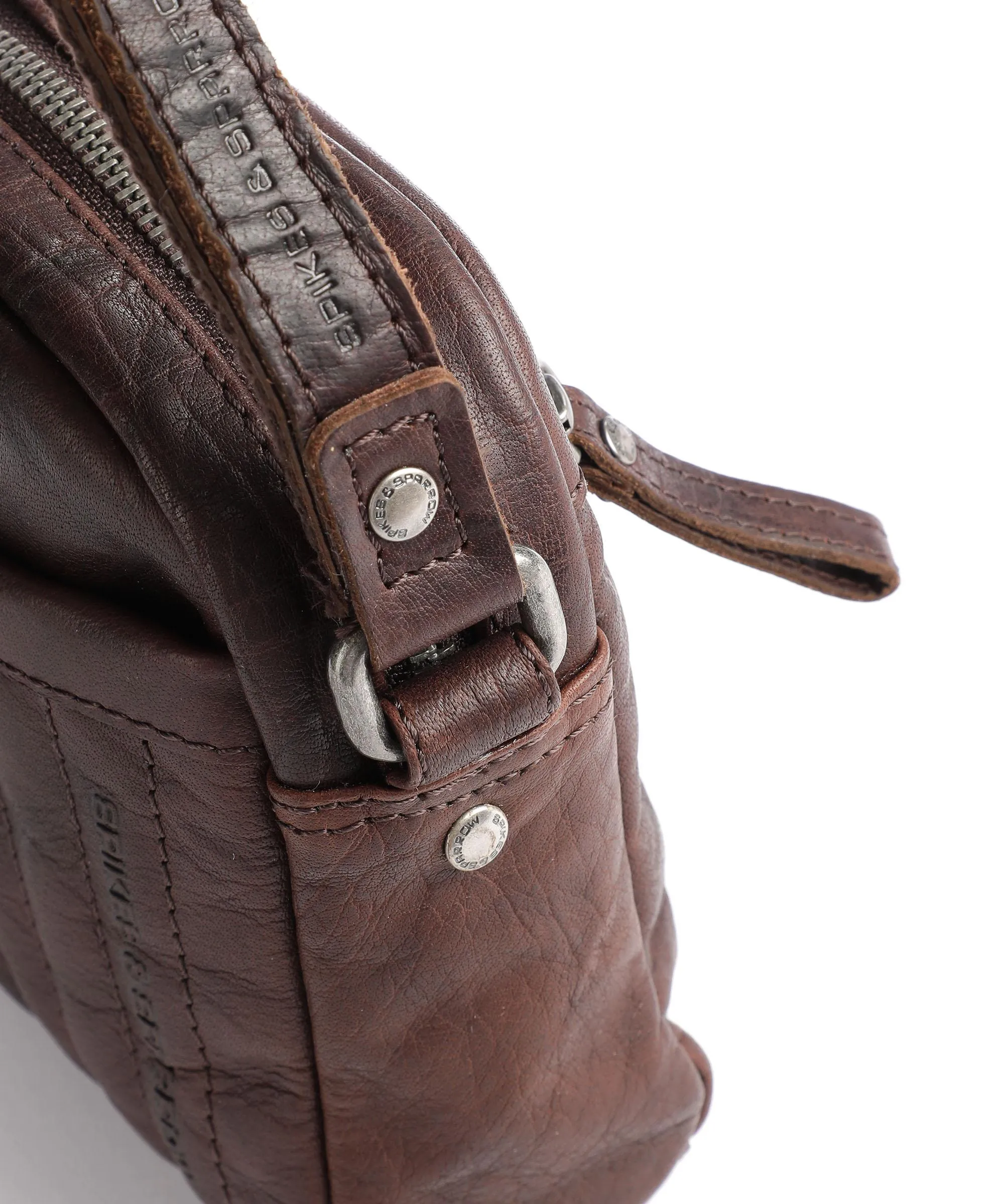  Spikes & Sparrow Bronco Borsa a tracolla pelle di bufalo marrone scuro  