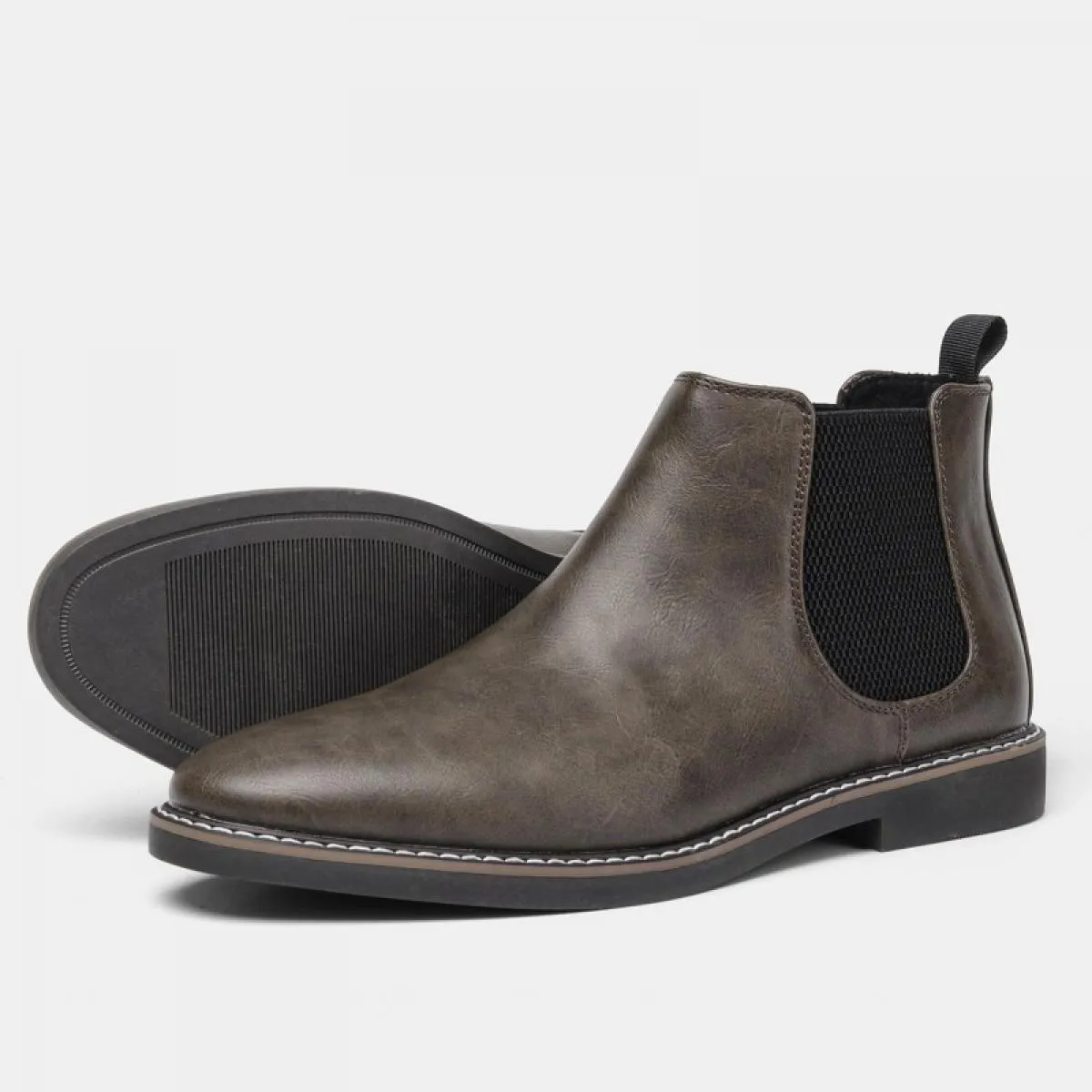 Stivaletti Chelsea classici retrò da uomo Stivaletti in pelle alla moda con patina britannica Stivaletti casual da uomo Scarpe a