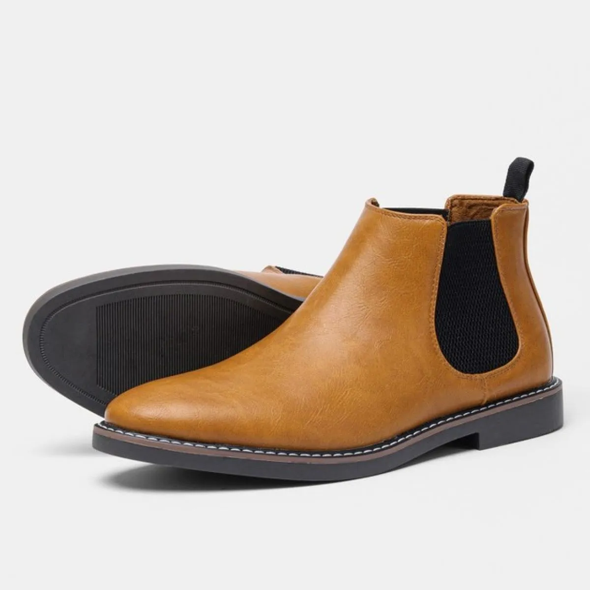 Stivaletti Chelsea classici retrò da uomo Stivaletti in pelle alla moda con patina britannica Stivaletti casual da uomo Scarpe a