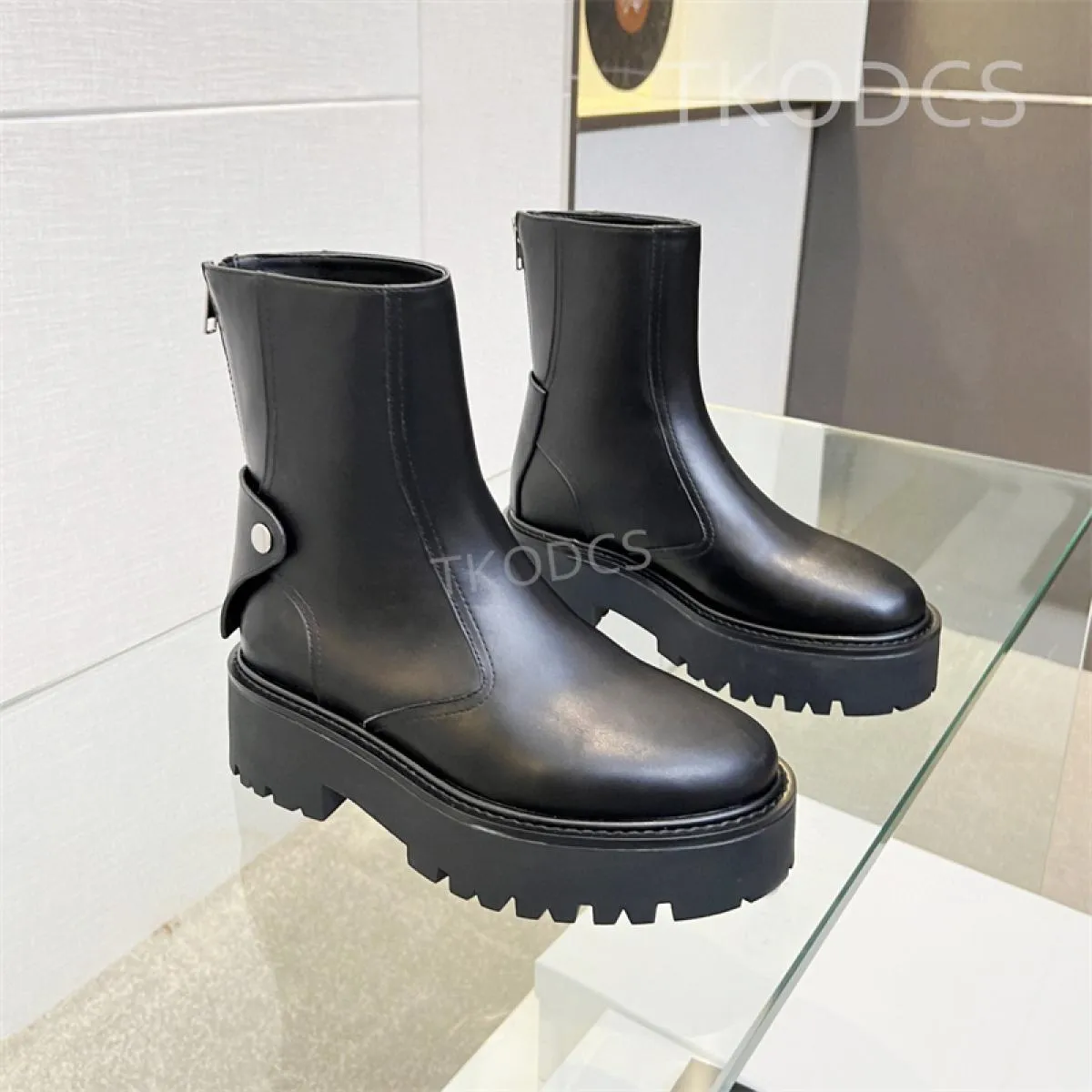 Stivaletti Chelsea da donna marroni neri Stivaletti corti in vera pelle Botas classici Stivaletti da donna con suola spessa Desi
