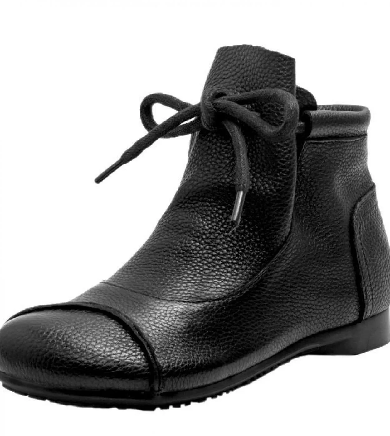 Stivaletti da donna in vera pelle PU Stivaletti da donna comodi stile semplice Stivaletti con fondo morbido con lacci Nero Marro