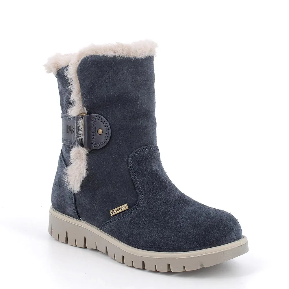 Stivaletti gore-tex in pelle da bambina navy            