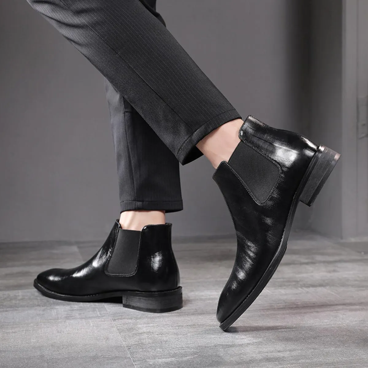 Stivaletti moda uomo Stivaletti Chelsea classici vintage Stivaletti da uomo Scarpe casual in pelle da uomo Stivali bassi da uomo