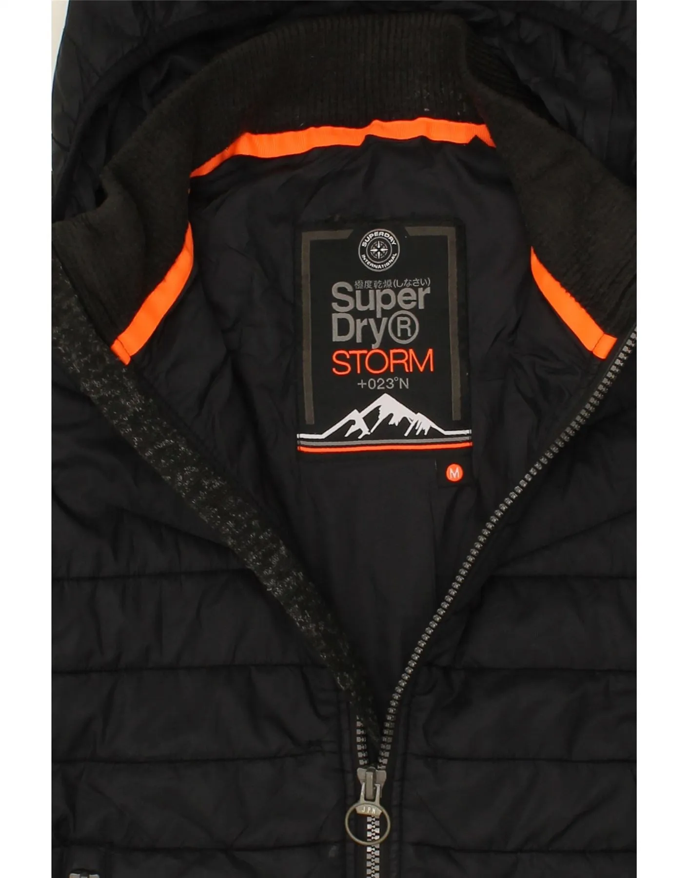 SUPERDRY Mens Hooded Bomber Jacket UK 38 Medium Navy Blue Colourblock