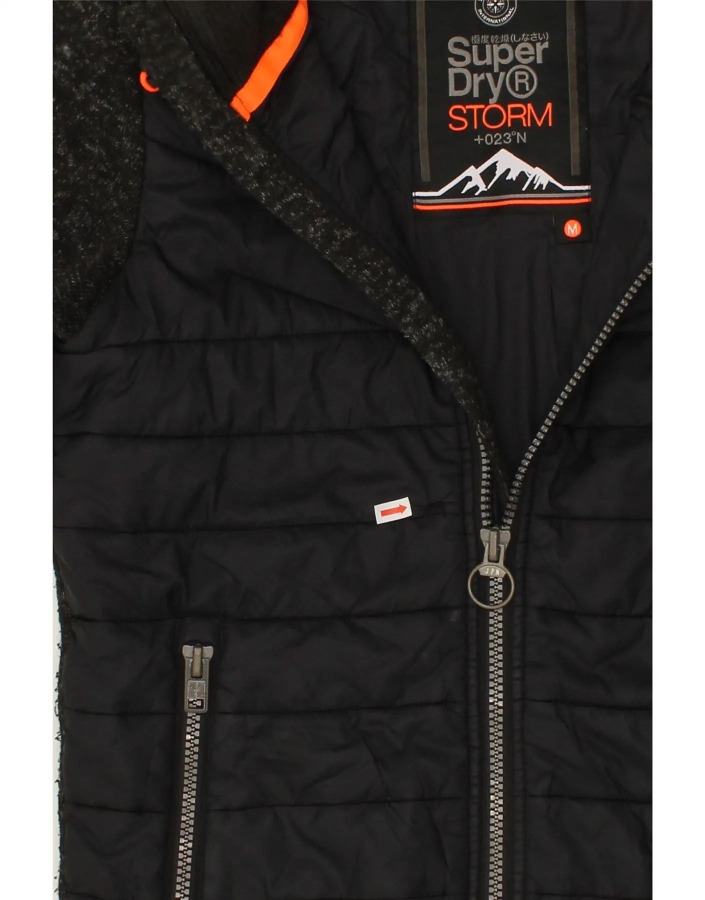 SUPERDRY Mens Hooded Bomber Jacket UK 38 Medium Navy Blue Colourblock