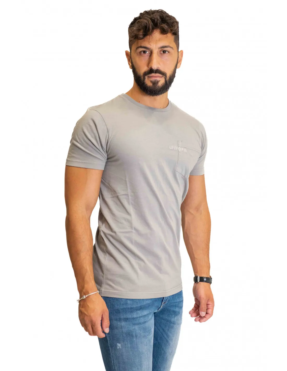 T-Shirt Uniform Jeans - Grigio Taschino