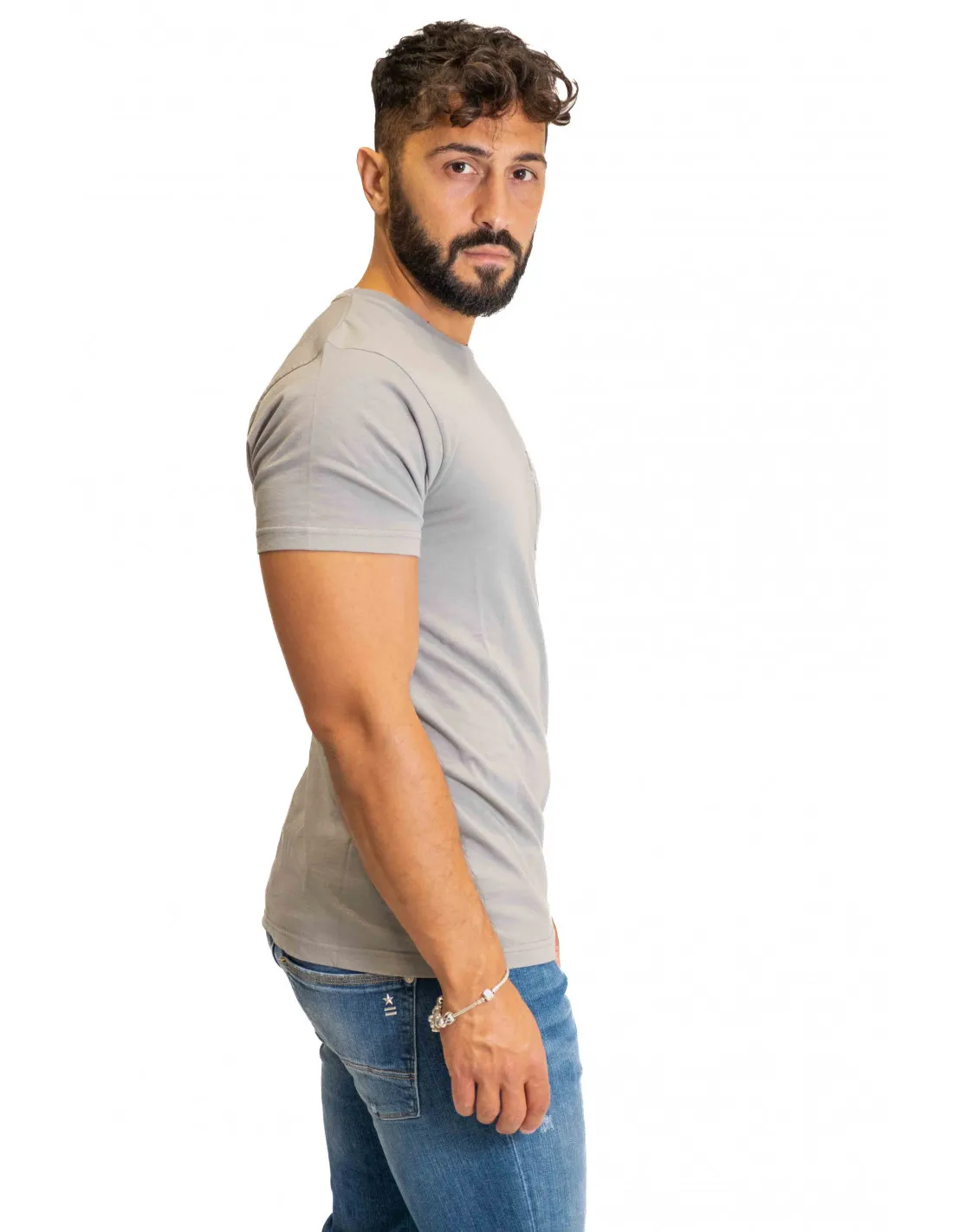 T-Shirt Uniform Jeans - Grigio Taschino