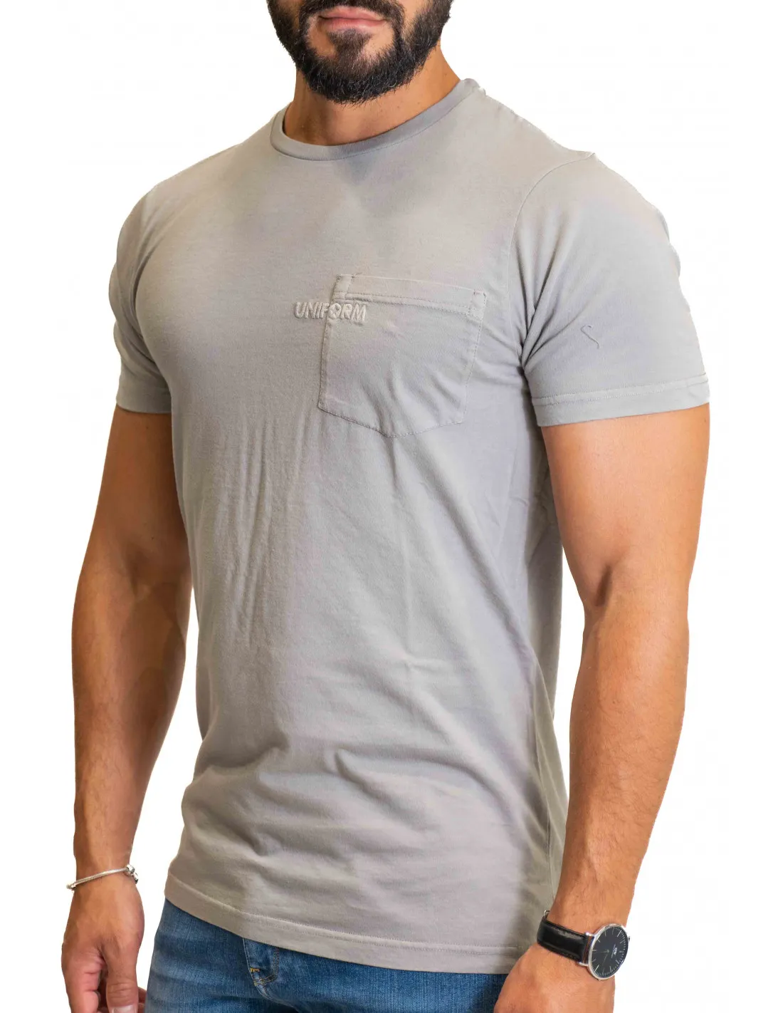 T-Shirt Uniform Jeans - Grigio Taschino