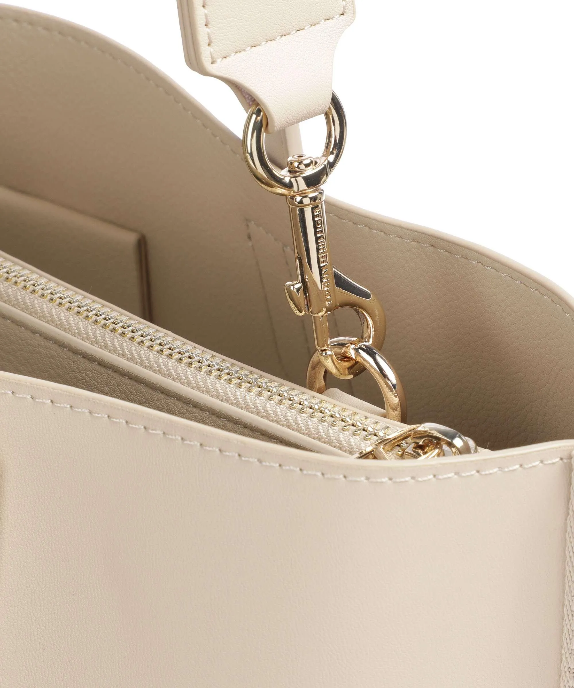  Tommy Hilfiger Iconic Borsa a mano pelle sintetica avorio  