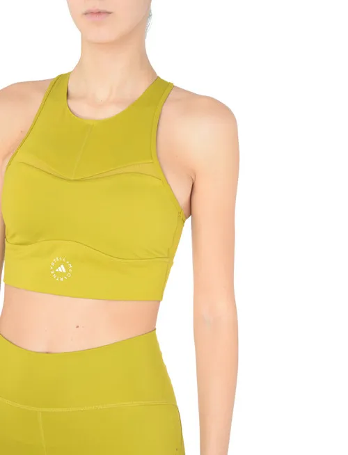 Top corto Adidas by Stella McCartney verde oliva