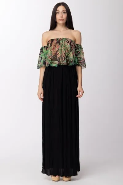 Top off-shoulder con stampa tropical Fantasia