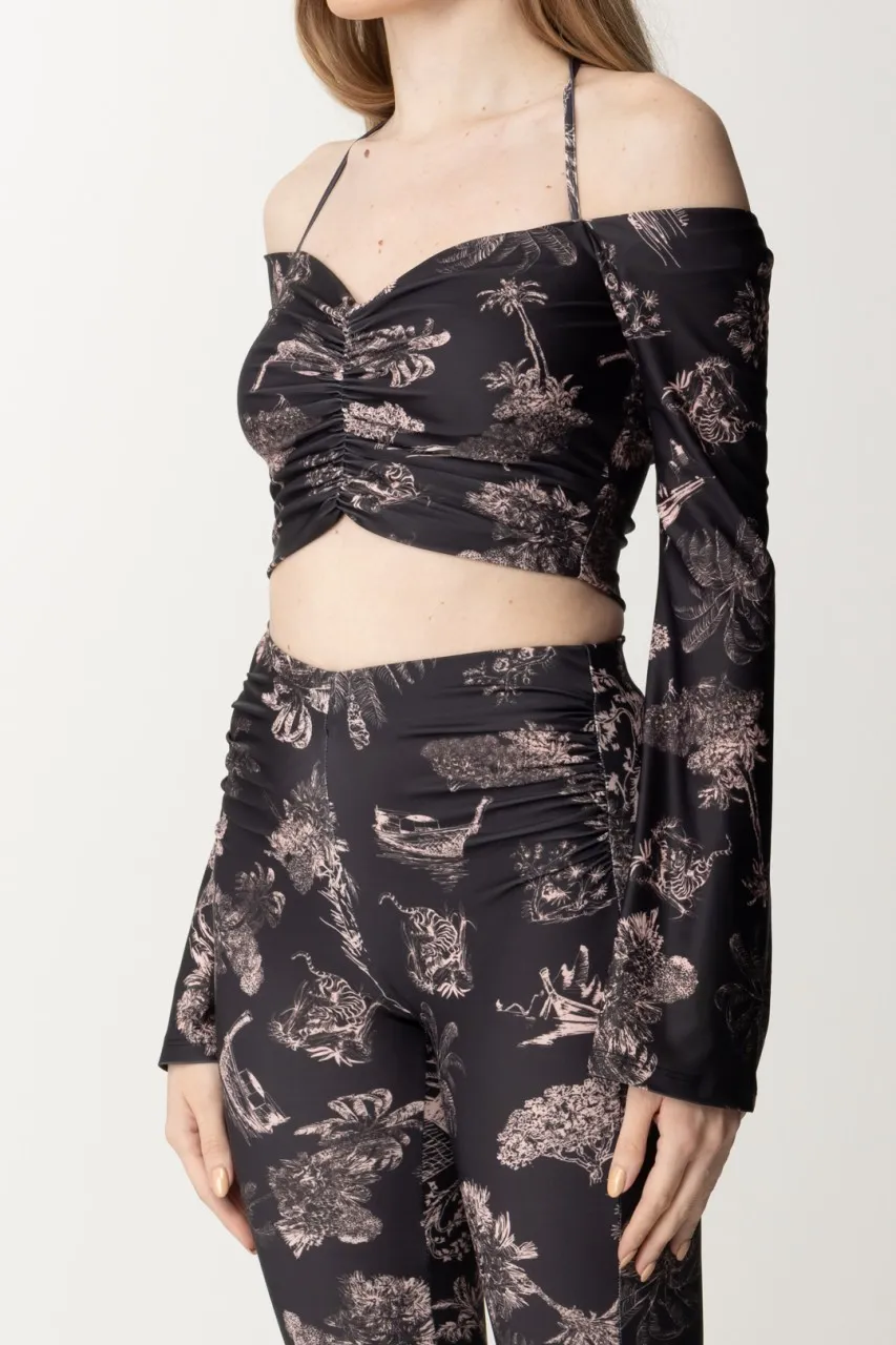 Top off-shoulder Iry con intrecci BLACK HAWAII