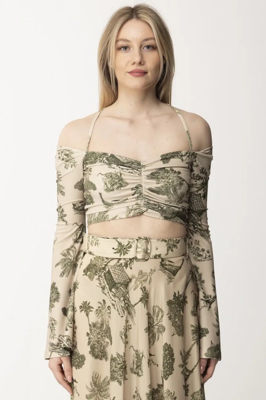 Top off-shoulder Iry con intrecci GREEN HAWAII