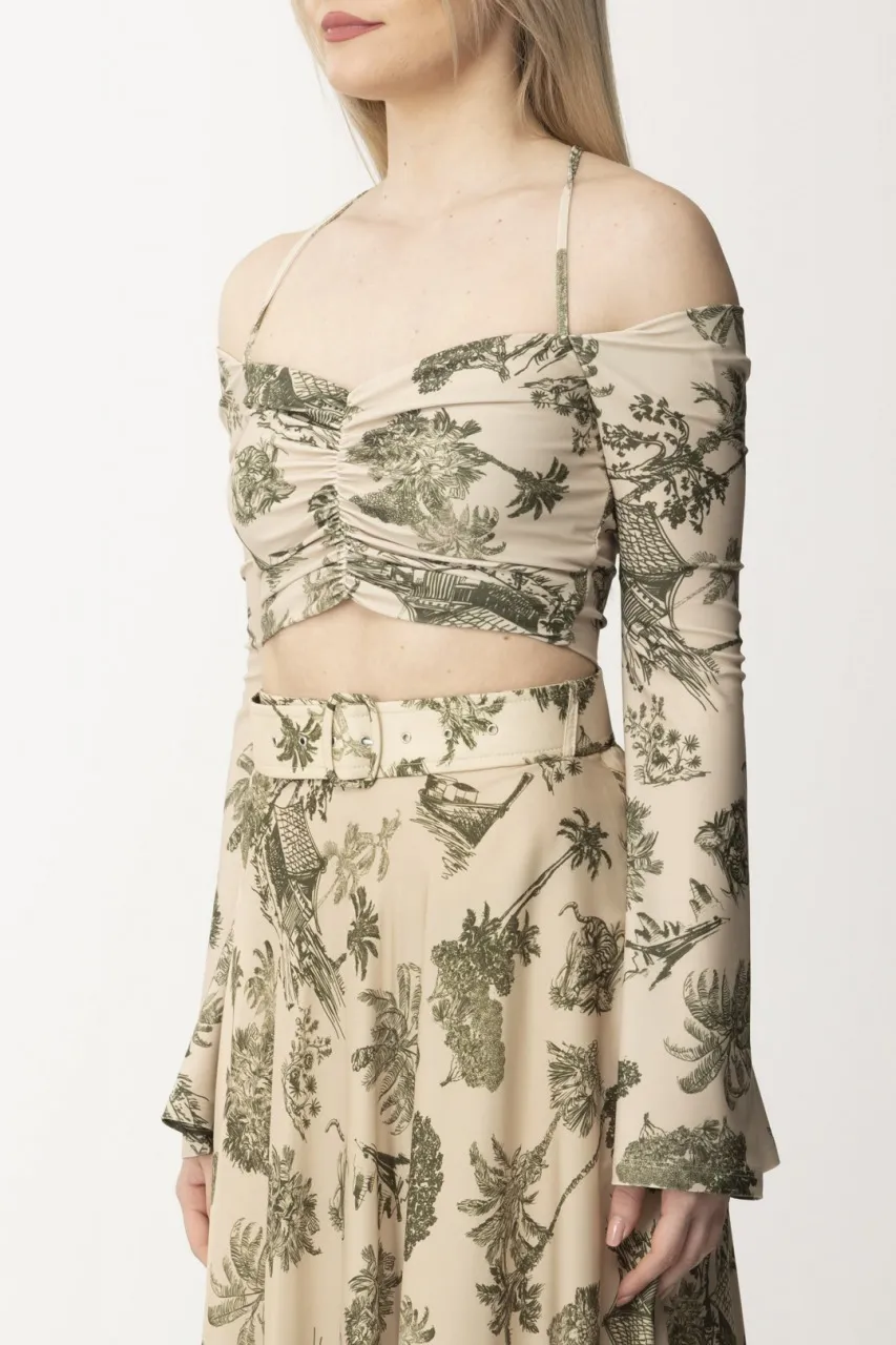 Top off-shoulder Iry con intrecci GREEN HAWAII
