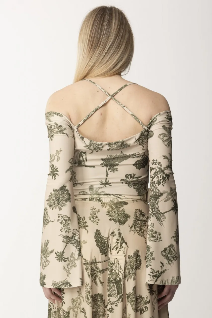 Top off-shoulder Iry con intrecci GREEN HAWAII