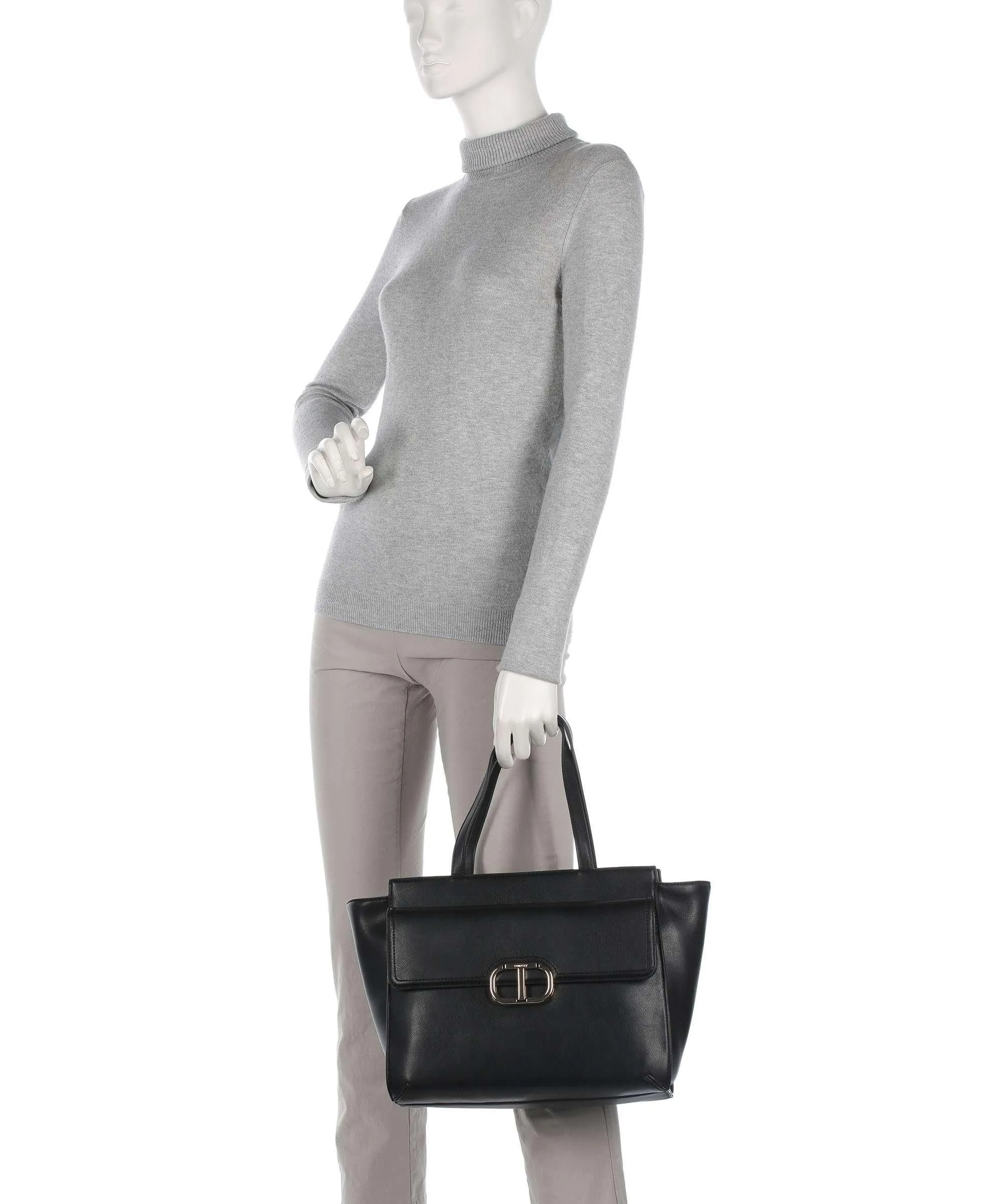  Twinset Madame Borsa shopper pelle sintetica nero  