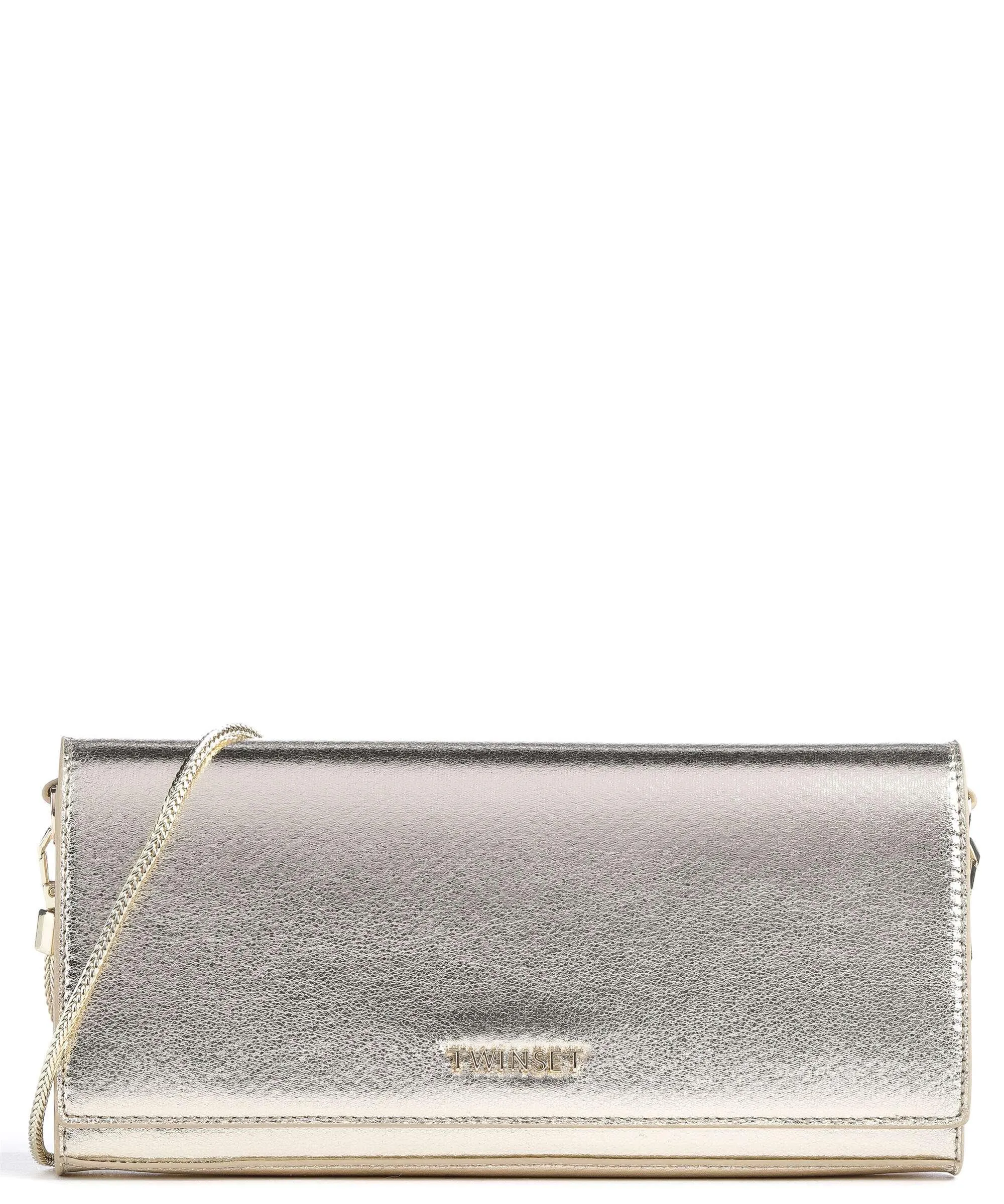  Twinset Shiny Borsa a tracolla pelle sintetica oro  