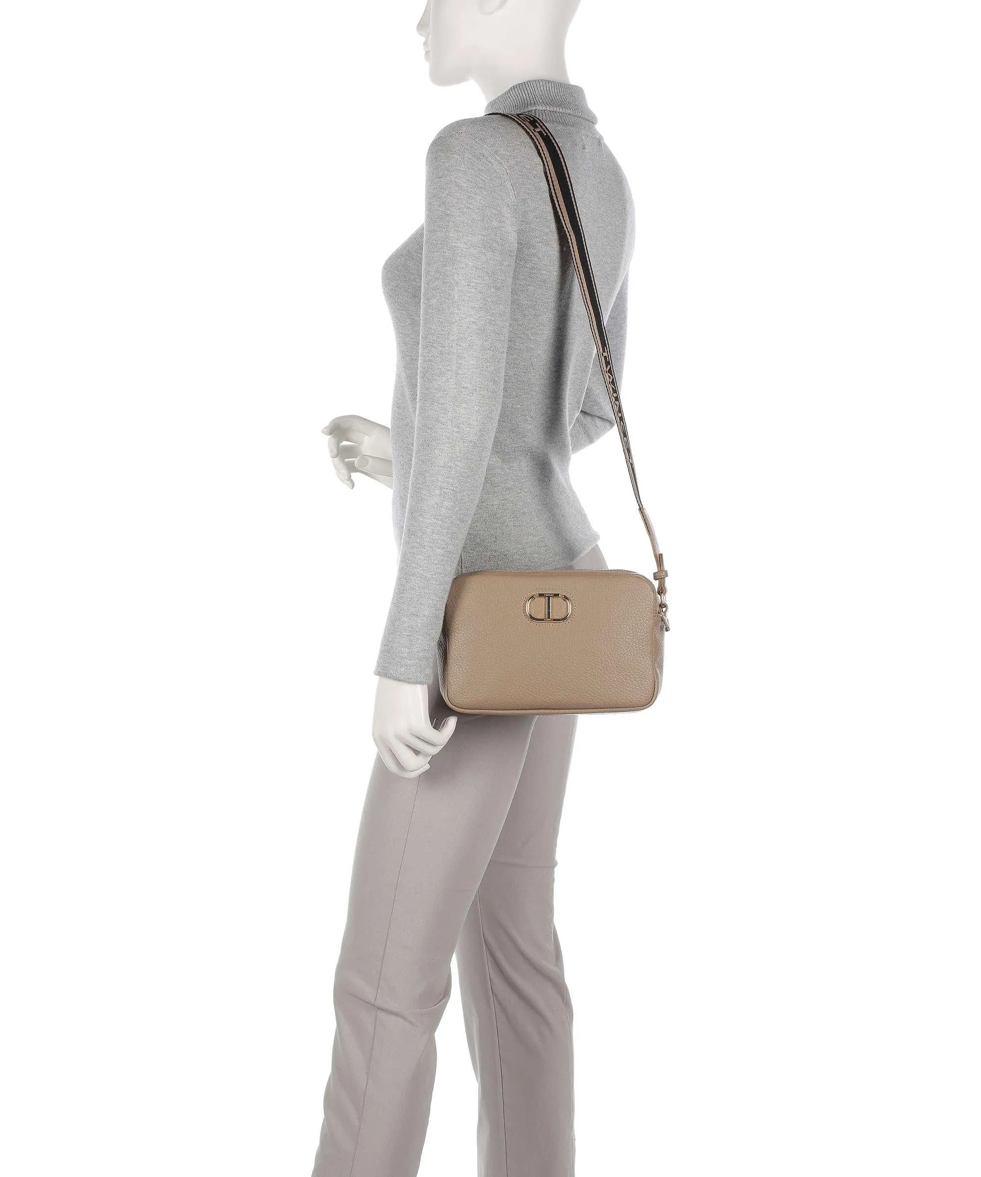  Twinset Soft Grain Borsa a tracolla pelle sintetica taupe  