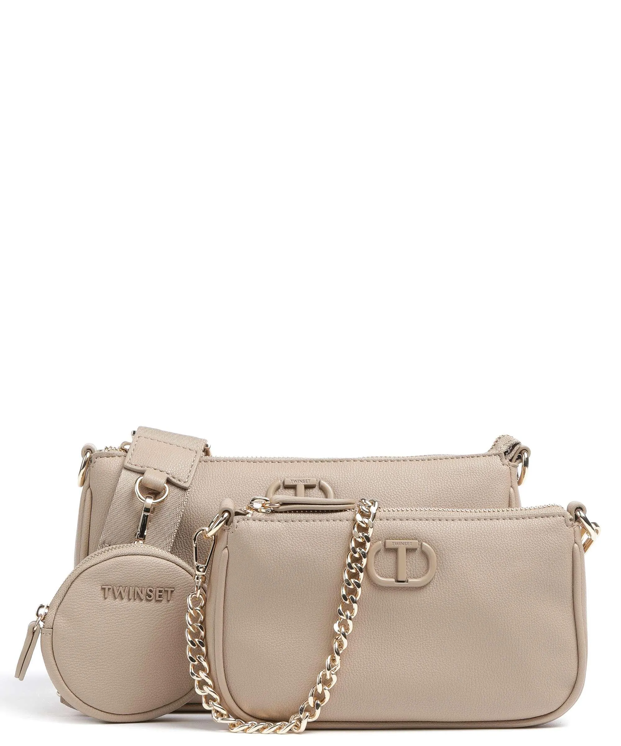  Twinset Together Borsa a tracolla pelle sintetica marrone  