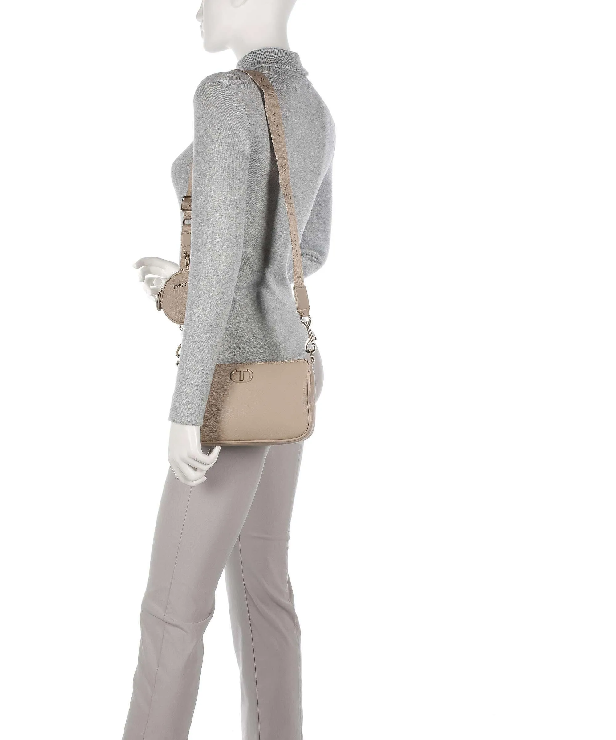  Twinset Together Borsa a tracolla pelle sintetica marrone  