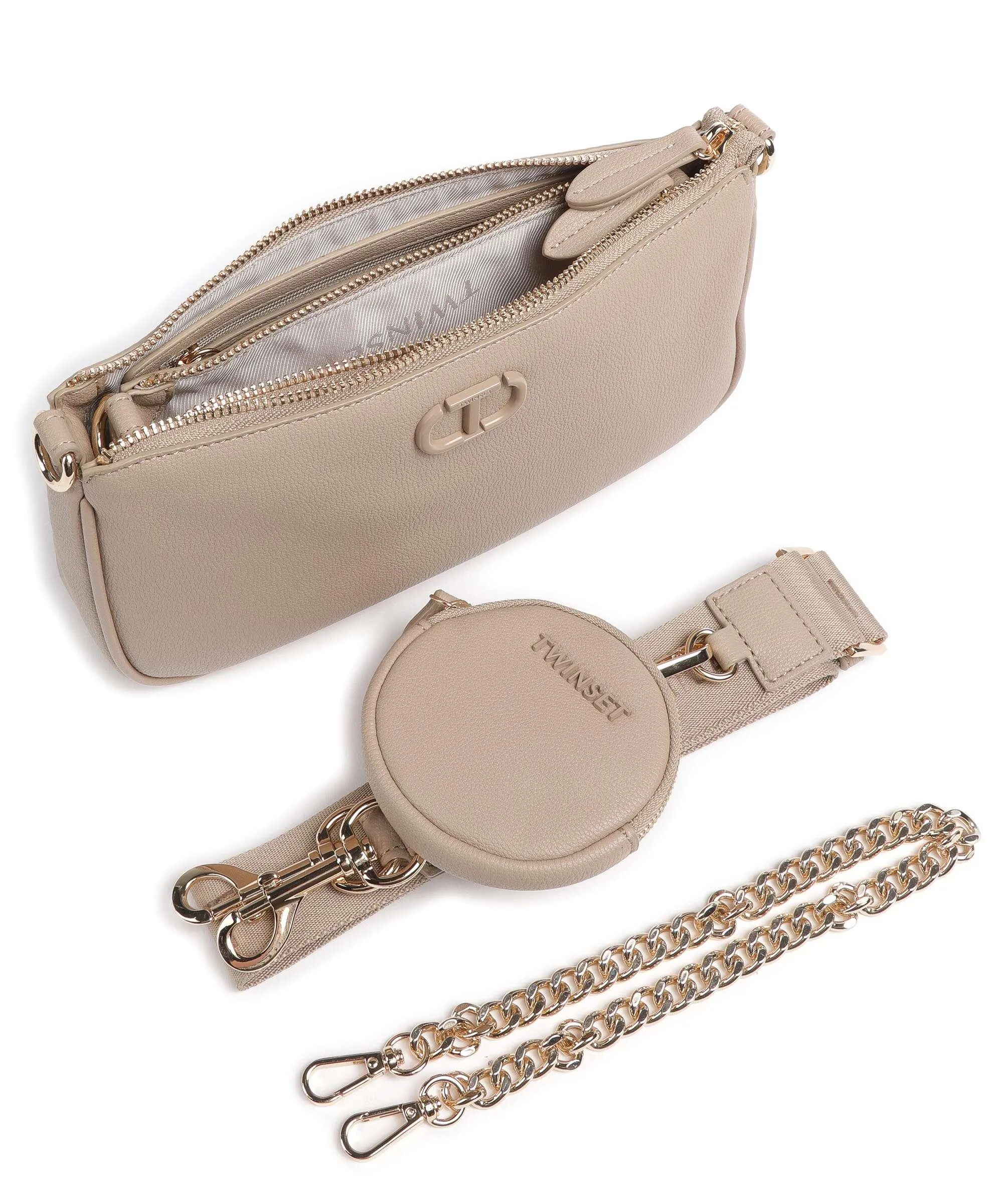  Twinset Together Borsa a tracolla pelle sintetica marrone  