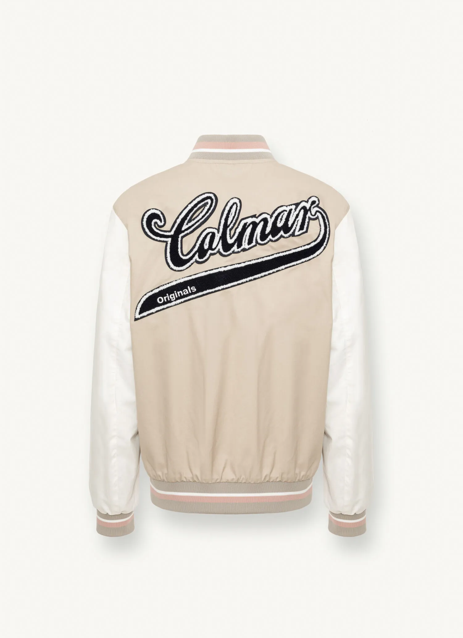 Varsity colour-block cotton bomber jacket