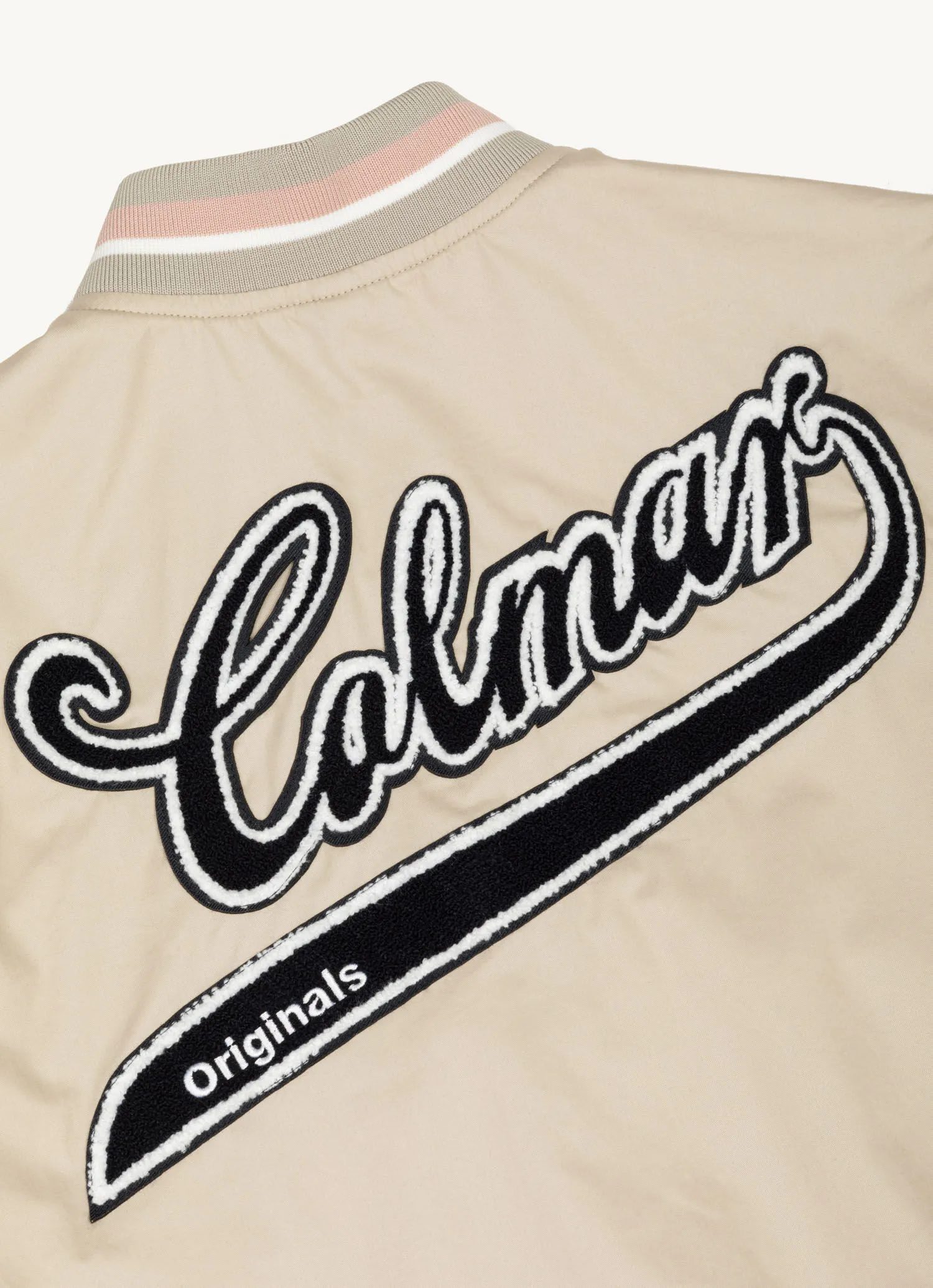 Varsity colour-block cotton bomber jacket
