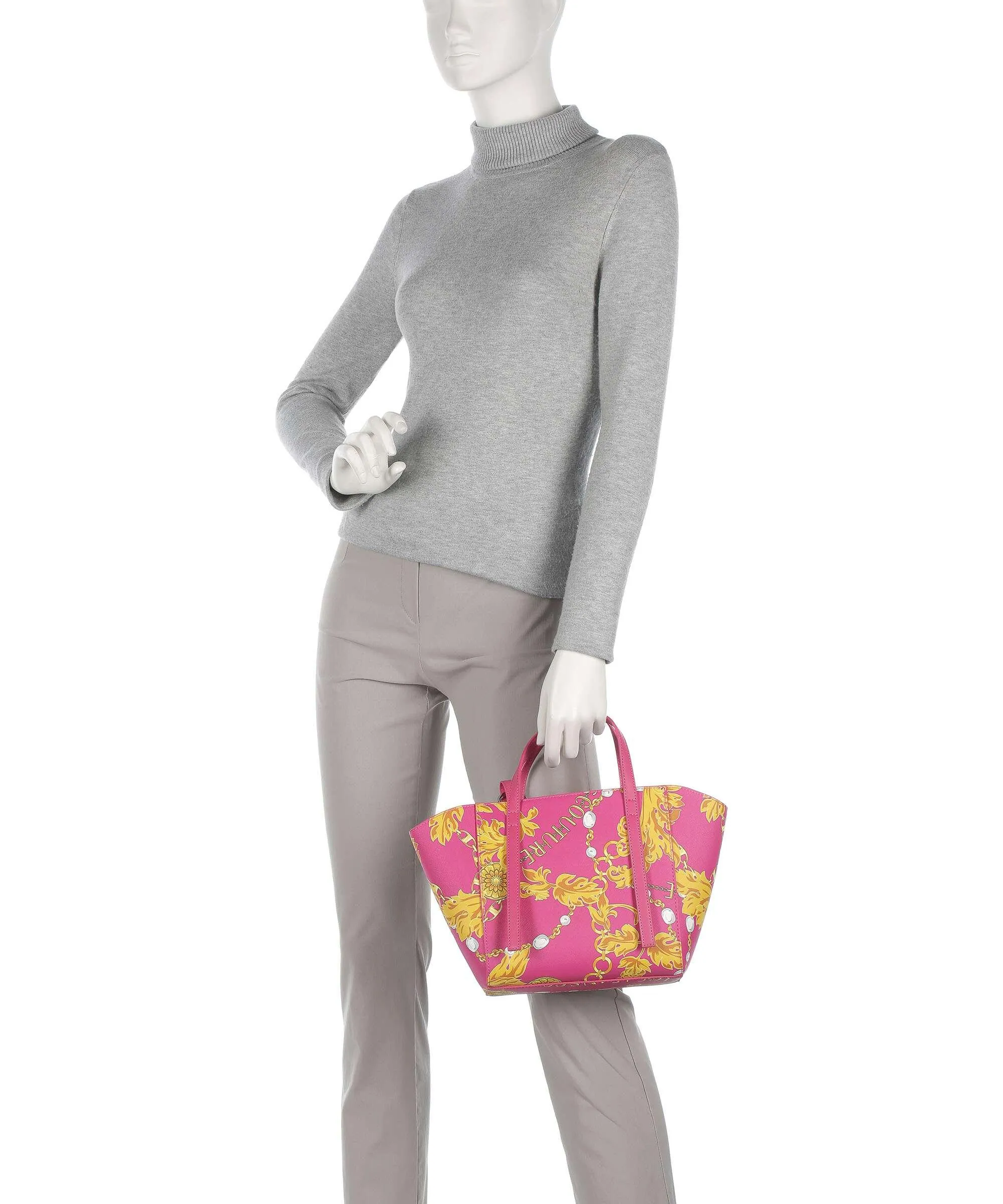  Versace Jeans Couture Graphic Borsa a mano pelle sintetica pink  