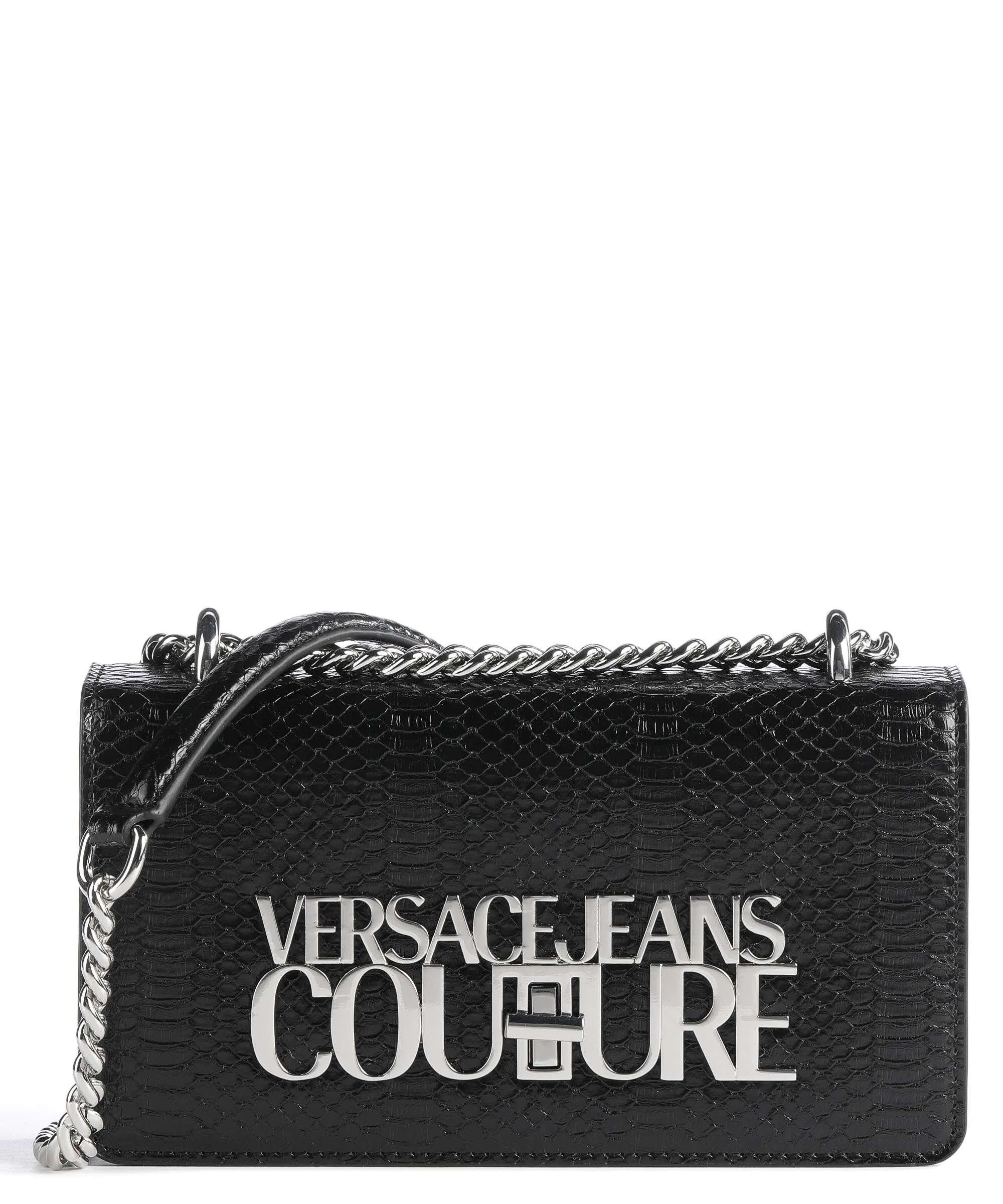  Versace Jeans Couture Logo Lock Borsa a spalla pelle sintetica nero  