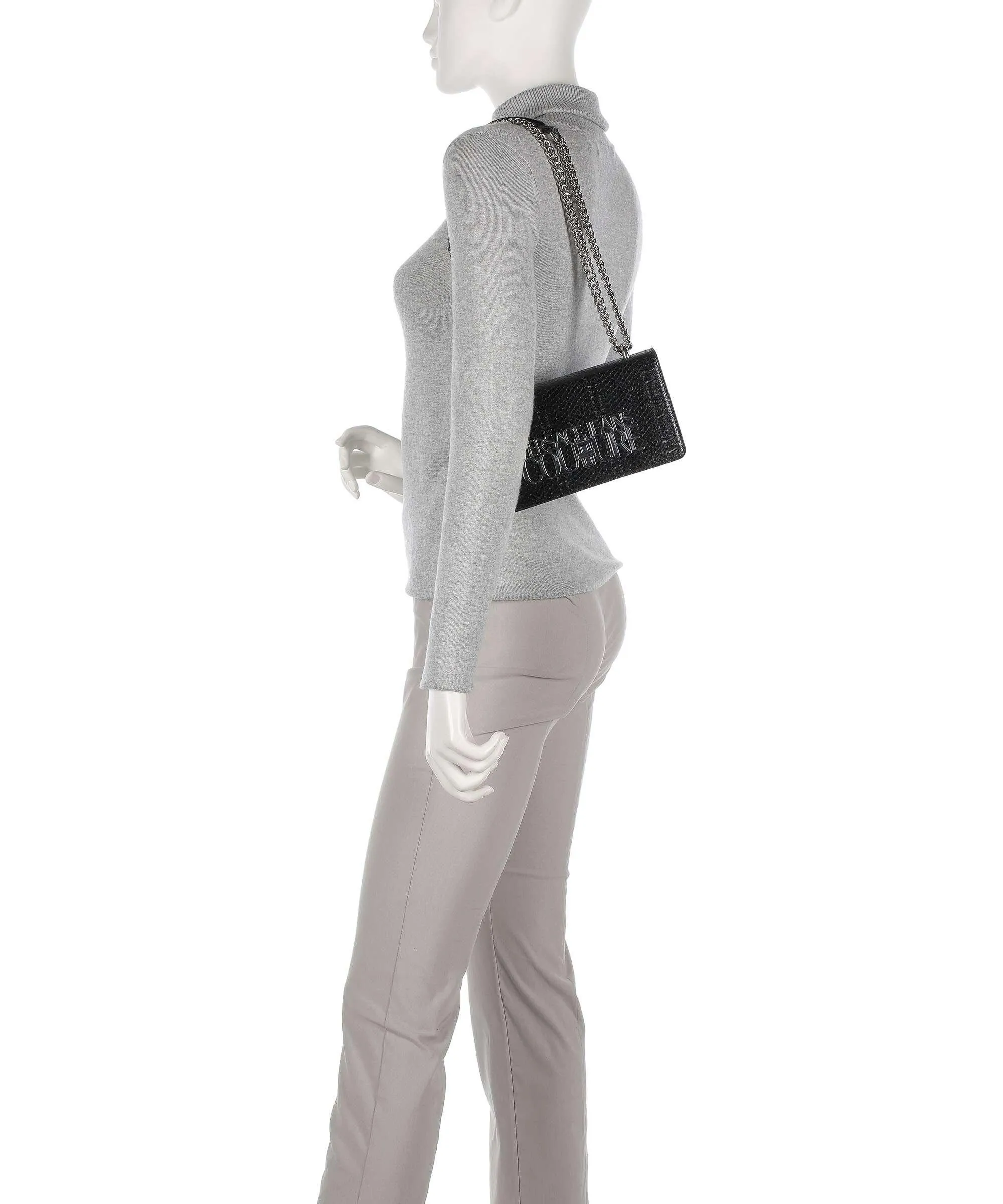  Versace Jeans Couture Logo Lock Borsa a spalla pelle sintetica nero  