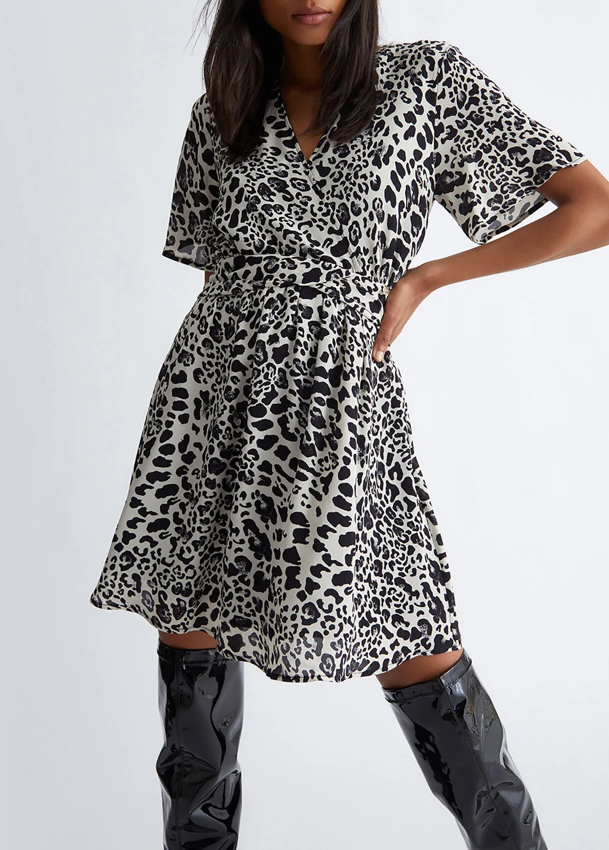 Vestito corto animalier