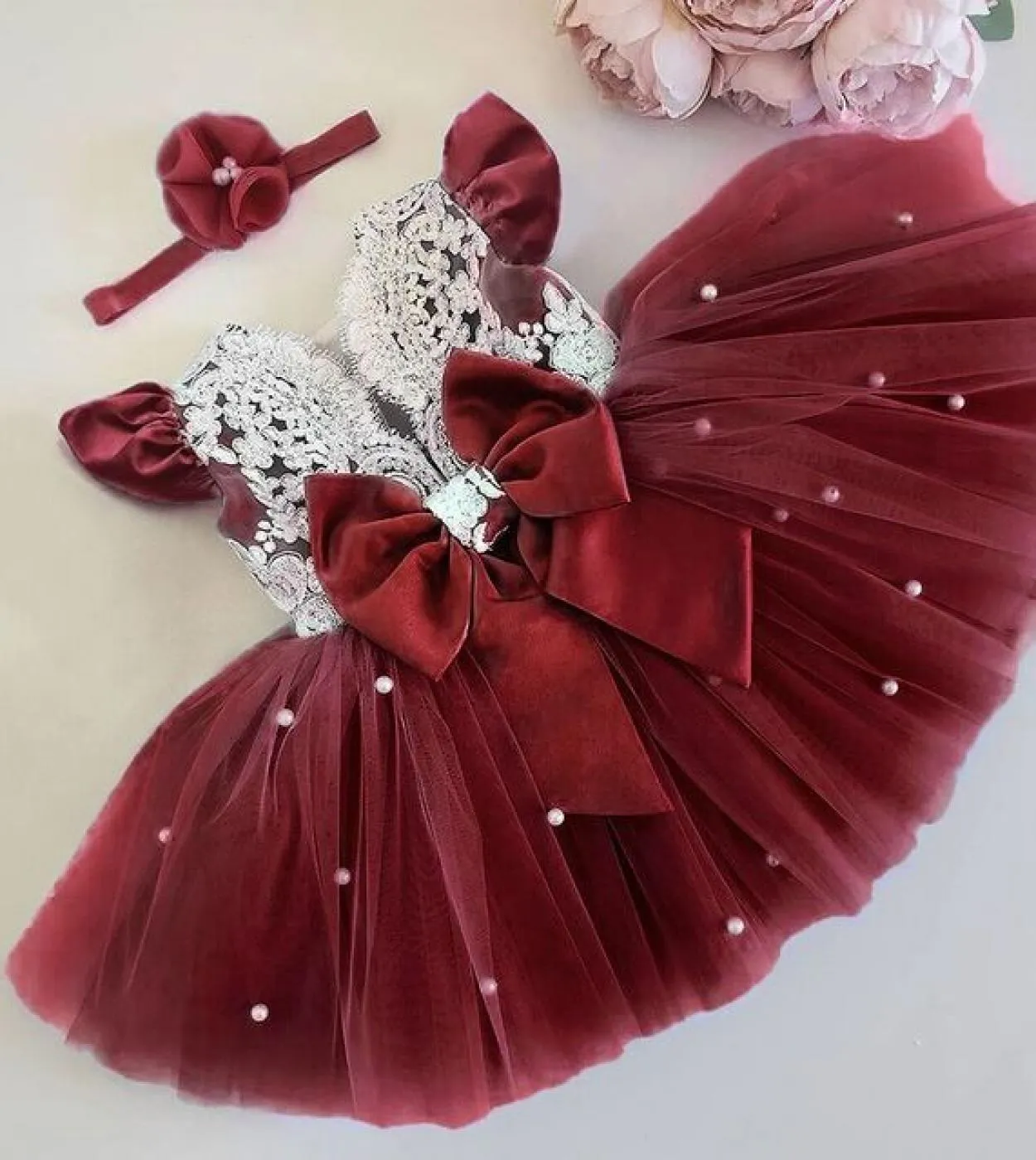 Vestito da bambina Vestito da principessa neonato con fiocco carino per bambino Vestito da compleanno per 1 anno Vestito da bamb
