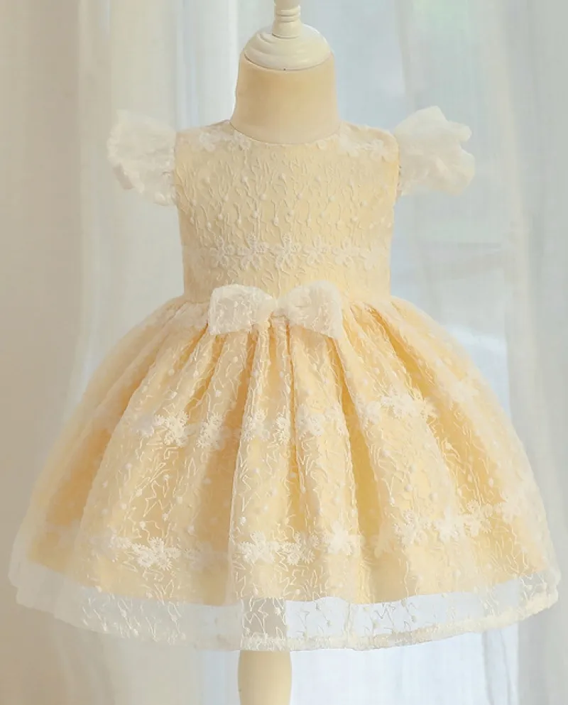 Vestito dalla neonata Vestito estivo Vestito elegante dai bambini della maglia del pizzo dellarco Nuovo